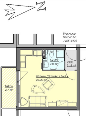 Foto - Wohnung zum Mieten in Ahrensburg 414,40 € 32.63 m²