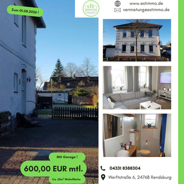 Foto - Wohnung zum Mieten in Rendsburg 600,00 € 55 m²