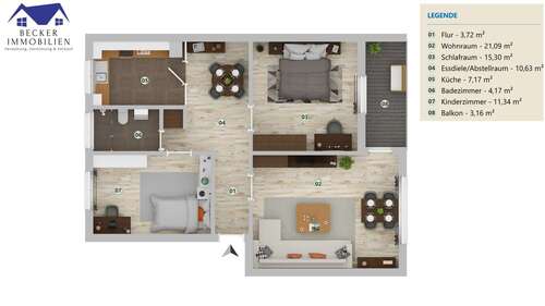 Foto - Wohnung zum Kaufen in Wolfenbüttel 135.000,00 € 74 m²