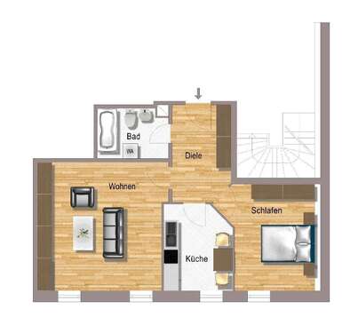 Foto - Wohnung zum Mieten in Penig 335,00 € 61 m²