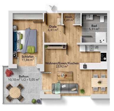 Foto - Wohnung zum Kaufen in Weikersheim 233.452,80 € 54.04 m²