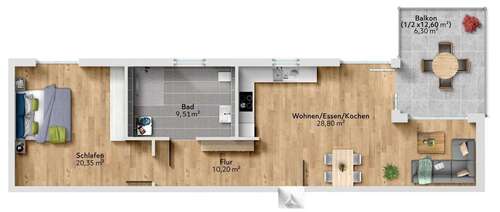 Foto - Wohnung zum Kaufen in Weikersheim 319.430,00 € 75.16 m²