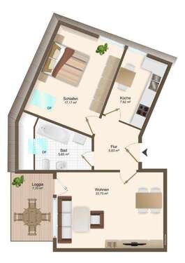 Foto - Wohnung zum Mieten in Fredenbeck 550,00 € 60 m²