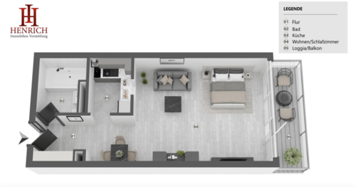 Foto - Wohnung zum Kaufen in Frankfurt 160.000,00 € 32.01 m²