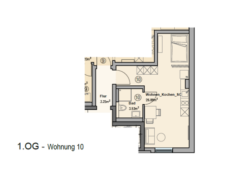 Foto - Wohnung zum Mieten in Augsburg 620,00 € 31 m²