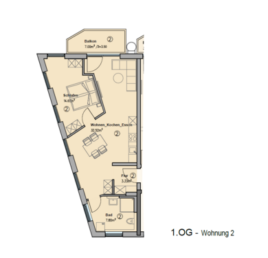 Foto - Wohnung zum Mieten in Augsburg 1.260,00 € 63 m²