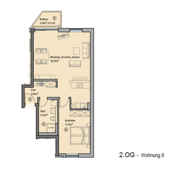 Foto - Wohnung zum Mieten in Augsburg 1.340,00 € 67 m²