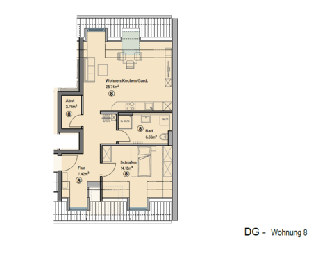 Foto - Wohnung zum Mieten in Augsburg 1.200,00 € 60 m²