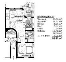 Wohnung zum Mieten in Biberach-Rissegg 735,00 € 56 m²
