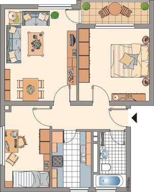 Foto - Wohnung zum Mieten in Gelsenkirchen 439,00 € 58.37 m²