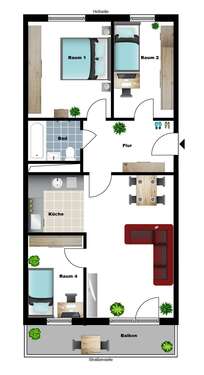 Foto - Wohnung zum Mieten in Magdeburg 436,00 € 69.4 m²