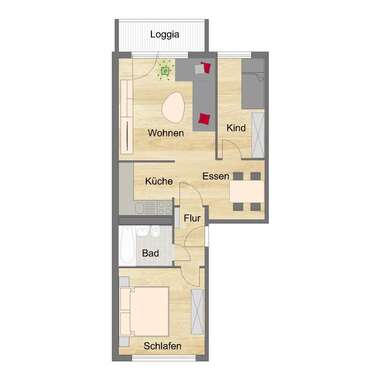 Foto - Wohnung zum Mieten in Zwickau 370,50 € 57 m²