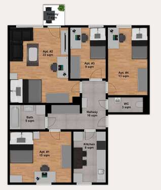 Foto - WG-Zimmer in München 880,00 € 15 m²