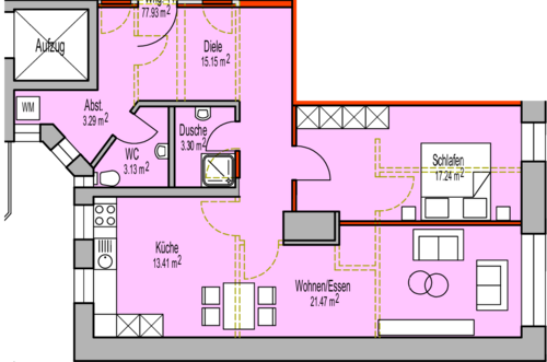 Foto - Wohnung zum Mieten in Bad Mergentheim 1.079,33 € 77.93 m²