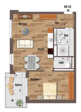 Foto - Wohnung zum Mieten in Mönchengladbach 830,00 € 60 m²