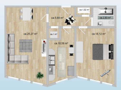 Foto - Wohnung zum Kaufen in Düsseldorf 235.000,00 € 64.42 m²