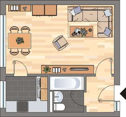 Foto - Wohnung zum Mieten in Wilhelmshaven 239,00 € 30.13 m²