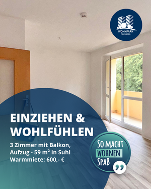 Foto - Wohnung zum Mieten in Suhl 340,00 € 59.1 m²