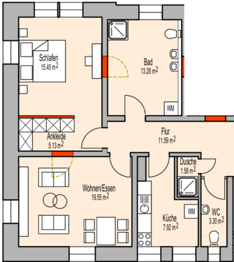 Foto - Wohnung zum Mieten in Bad Mergentheim 1.082,10 € 78.13 m²