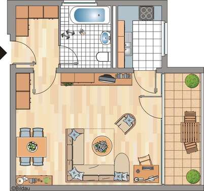 Foto - Wohnung zum Mieten in Bonn 481,00 € 44.08 m²