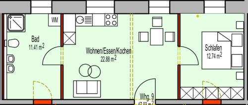 Foto - Wohnung zum Mieten in Bad Mergentheim 651,37 € 47.03 m²