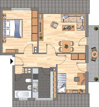 Foto - Wohnung zum Mieten in Weisenheim am Sand 699,00 € 62.11 m²