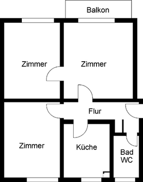 Foto - Wohnung zum Mieten in Wuppertal 630,00 € 82.38 m²