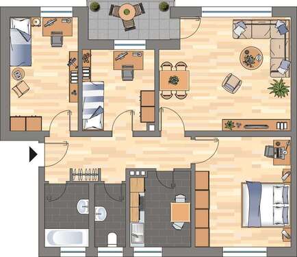 Foto - Wohnung zum Mieten in Wilhelmshaven 559,00 € 80.82 m²
