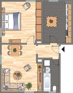 Foto - Wohnung zum Mieten in Dortmund 481,00 € 52.7 m²