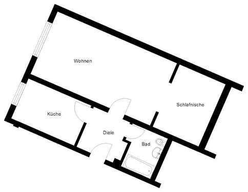 Foto - Wohnung zum Mieten in Wuppertal 225,00 € 45.39 m²