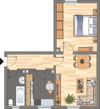 Foto - Wohnung zum Mieten in Herne 379,00 € 45.55 m²