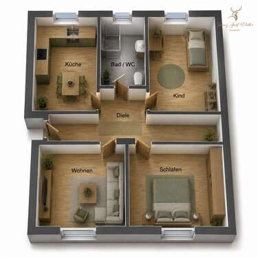 Foto - Wohnung zum Kaufen in Merkers 99.000,00 € 64 m²