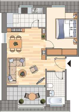 Foto - Wohnung zum Mieten in Dortmund 252,37 € 45.73 m²