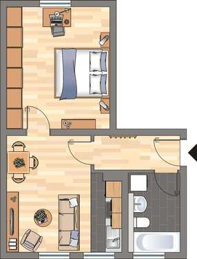 Foto - Wohnung zum Mieten in Dortmund 369,00 € 34.83 m²