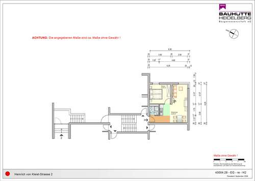 Foto - Wohnung zum Mieten in Dossenheim 395,00 € 36 m²