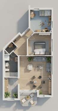 Foto - Wohnung zum Mieten in Frankfurt 1.100,00 € 79 m²