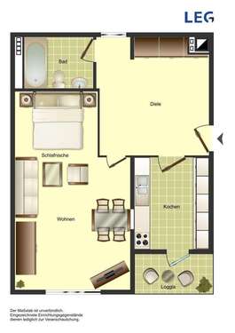 Foto - Wohnung zum Mieten in Aachen 469,00 € 43 m²
