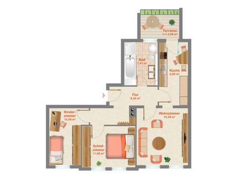 Foto - Wohnung zum Kaufen in Altenburg 69.000,00 € 64.9 m²