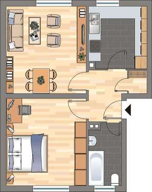 Foto - Wohnung zum Mieten in Grünstadt 519,00 € 50.42 m²