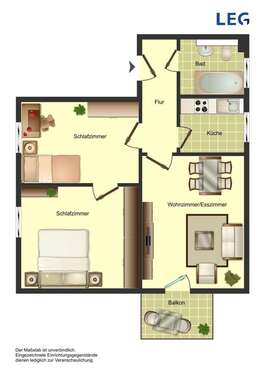 Foto - Wohnung zum Mieten in Herford 519,00 € 56.59 m²
