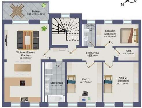Foto - Wohnung zum Mieten in Markranstädt 1.395,00 € 116.3 m²