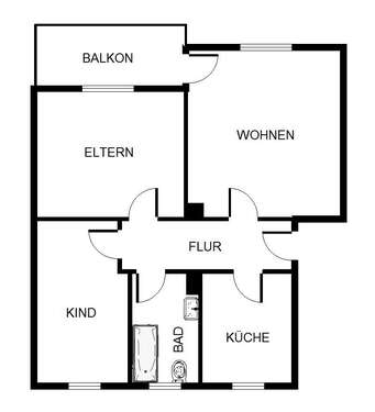 Foto - Wohnung zum Mieten in Gelsenkirchen 439,00 € 64.06 m²
