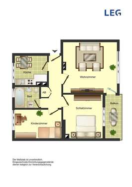 Foto - Wohnung zum Mieten in Bergkamen 499,00 € 62.2 m²