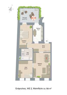 Foto - Wohnung zum Kaufen in Leipzig 161.000,00 € 65.88 m²