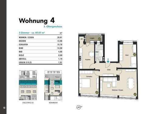 Foto - Wohnung zum Kaufen in Köln 579.000,00 € 87.07 m²