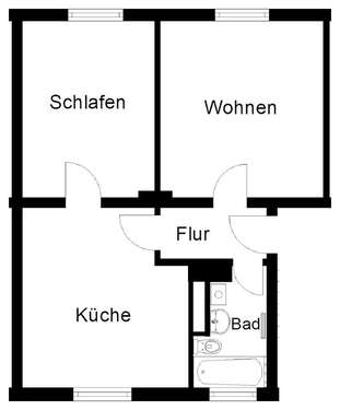 Foto - Wohnung zum Mieten in Wuppertal 436,00 € 54.48 m²