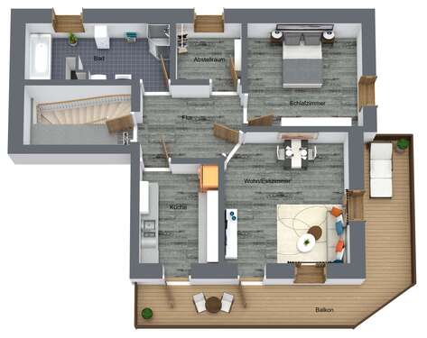 Foto - Wohnung zum Mieten in Hohenthann 660,00 € 80.36 m²