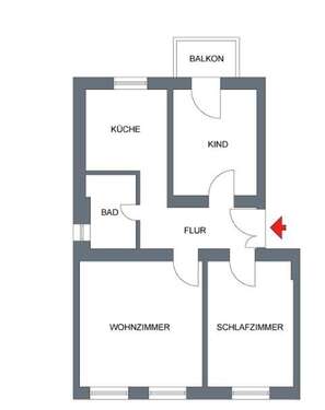 Foto - Wohnung zum Mieten in Halle 430,00 € 60 m²