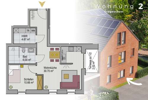Foto - Wohnung zum Kaufen in Lohne (Oldenburg) 235.117,50 € 54.05 m²