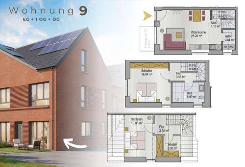 Foto - Wohnung zum Kaufen in Lohne (Oldenburg) 323.727,00 € 74.42 m²